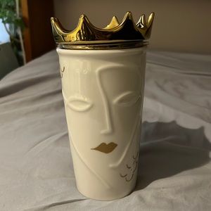 Limited edition: Starbucks 2016 Siren Ceramic Travel Mug Tumbler with Gold Crown